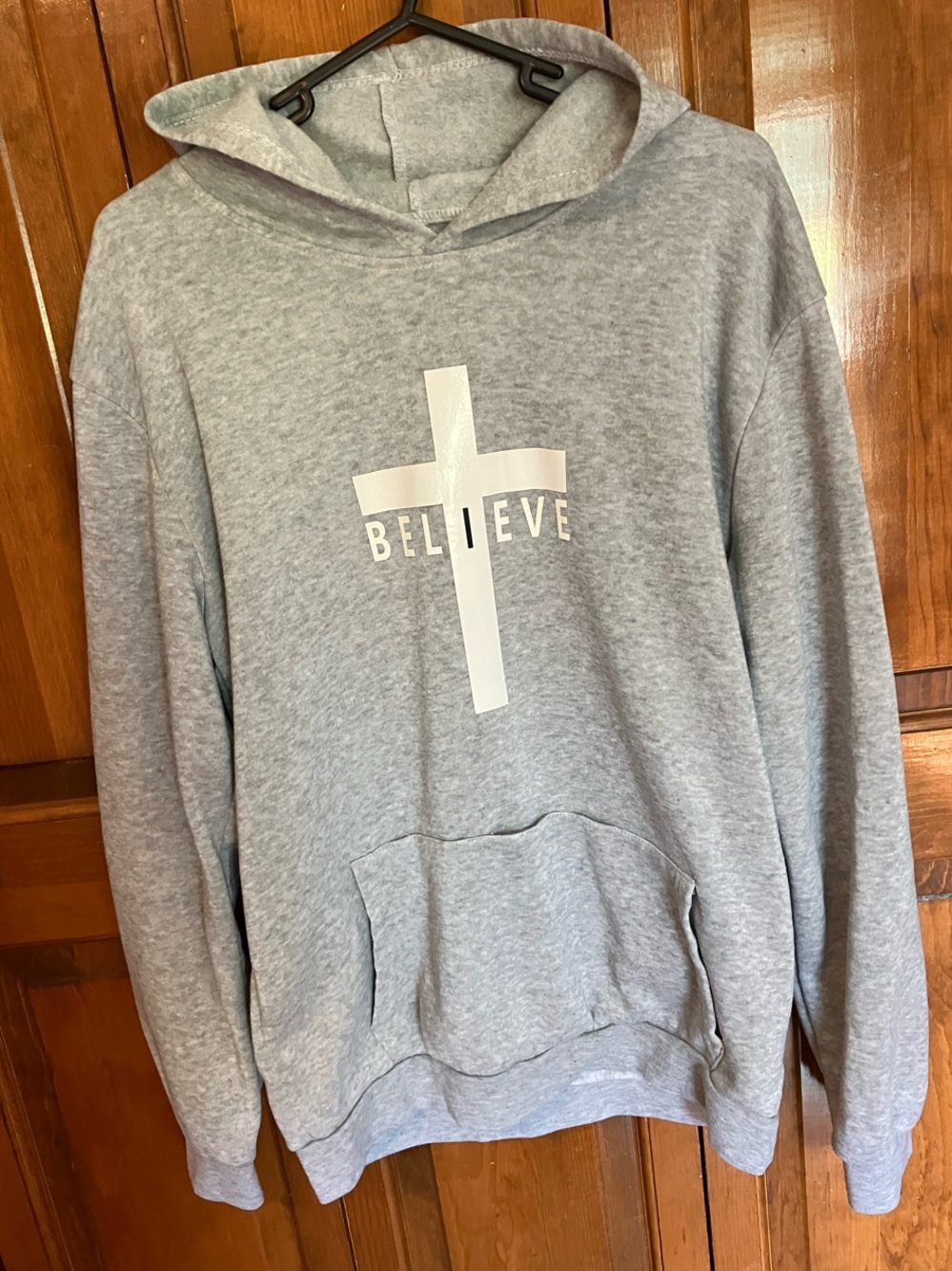I BELIEVE- A Graphic Hooded Sweatshirt & A BEAUTIFUL Cross Necklace for FREE!!!!